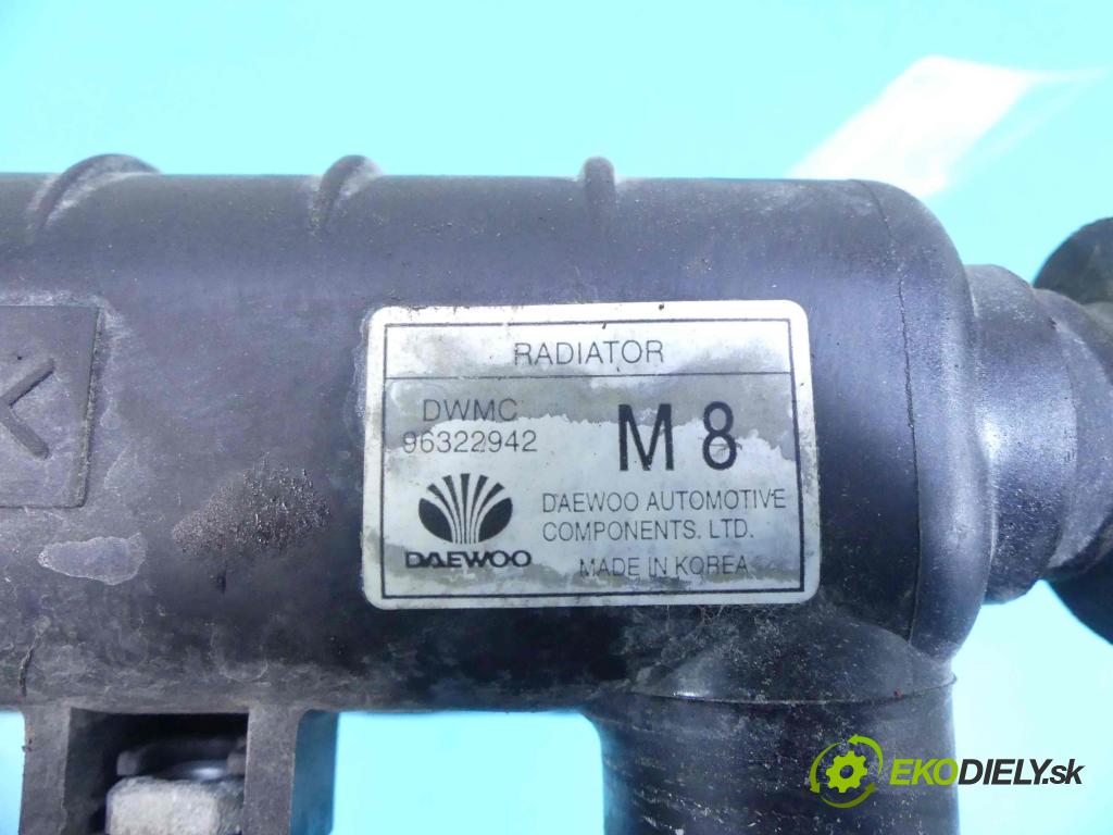 Daewoo Matiz 1.0 64 HP manual 47 kW 995 cm3 5- chladič 96322942 (Chladiče)