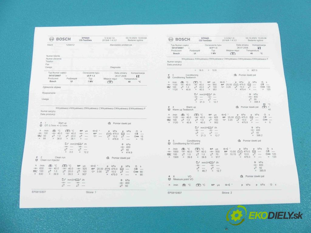 Vw Passat B5 1995-2005 1.9 tdi 116 hp manual 85 kW 1896 cm3 5- vstřikovací čerpadlo 0414720007 (Vstřikovač paliva)