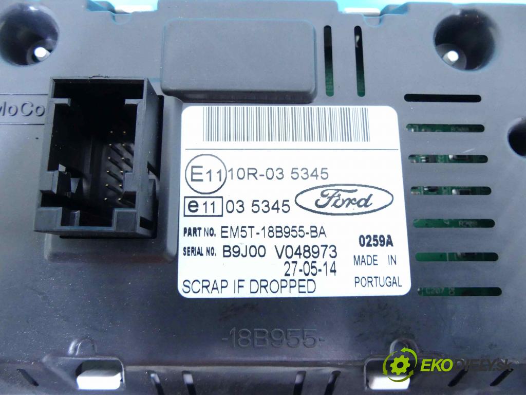 Ford Focus Mk3 2010-2018 1.6 tdci 116 HP manual 85 kW 1560 cm3 5- Zobrazit: EM5T-18B955-BA (Prístrojové dosky, displeje)