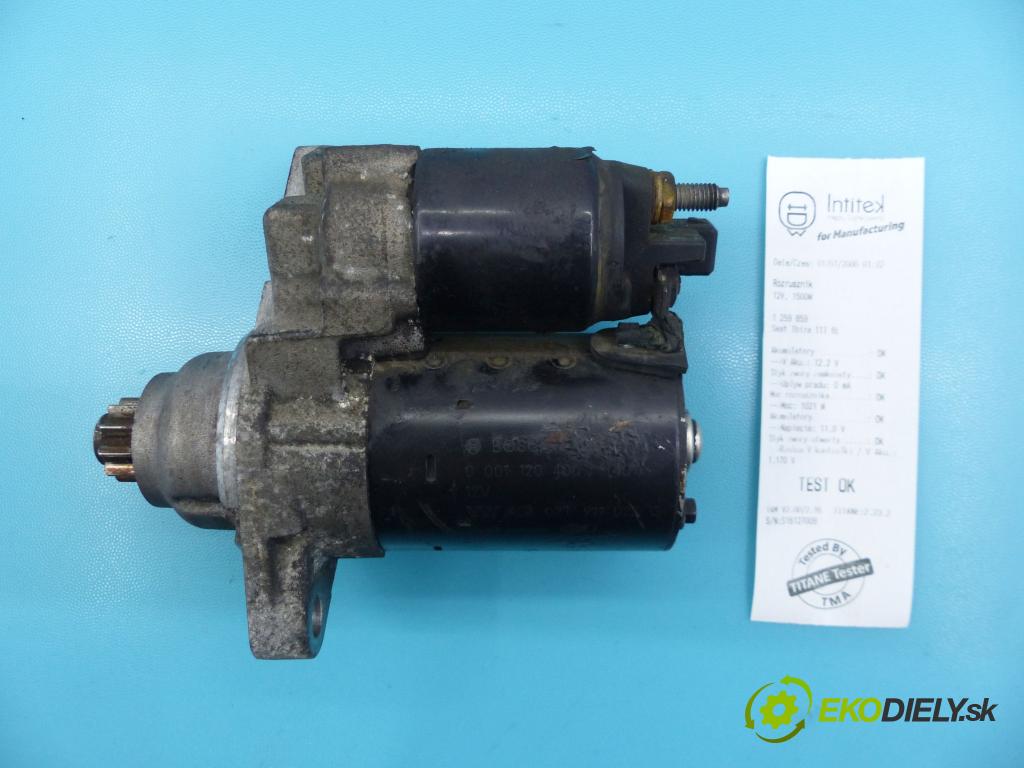 Seat Ibiza III 6L 2002-2008 1.4 16v 101 HP manual 74 kW 1390 cm3 3- štartér 0001120400 (Štartéry)