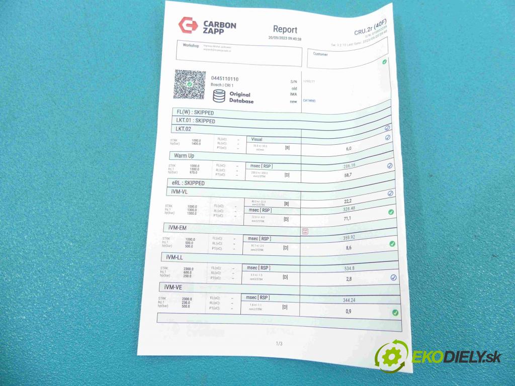 Renault Laguna II 2001-2007 1.9 dci 120 HP manual 88 kW 1870 cm3 5- vstrek 0445110110 (Vstrekovače)