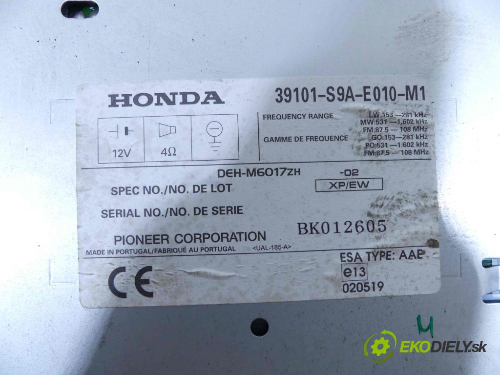 Honda CR-V II 2001-2006 2.0 16v 150 HP manual 110 kW 1998 cm3 5- Radio originál 39101-S9A-E010-M1