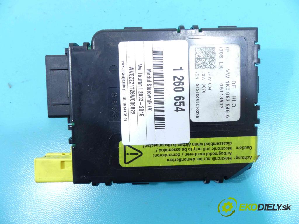 Vw Touran I 2003-2015 2.0 tdi 140 HP automatic 103 kW 1968 cm3 5- modul riadiaca jednotka 1K0953549A (Ostatné)