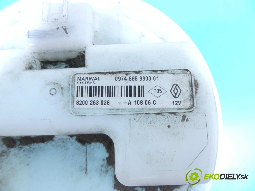 Renault Clio III 2005-2012 1.4 16v (K4J780) 98 hp manual 72 kW 1390 cm3 5- čerpadlo paliva 8200263038