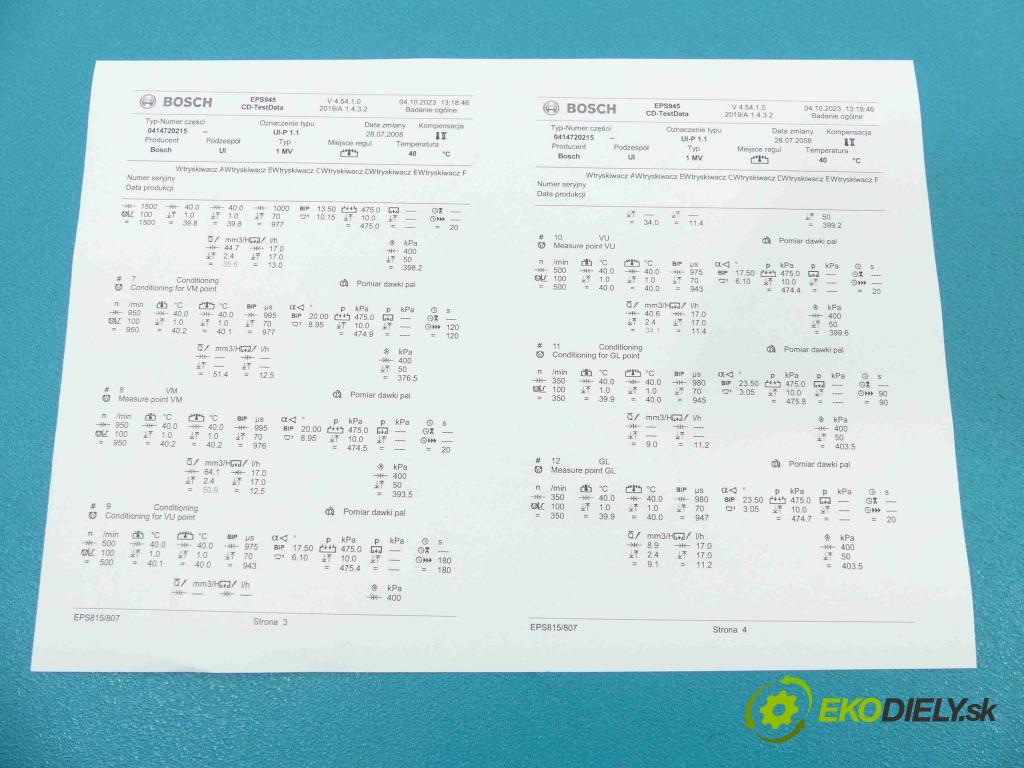Skoda Fabia II 2007-2014 1.9 tdi 105 hp manual 77 kW 1896 cm3 5- vstřikovací čerpadlo 0414720215 (Vstřikovač paliva)