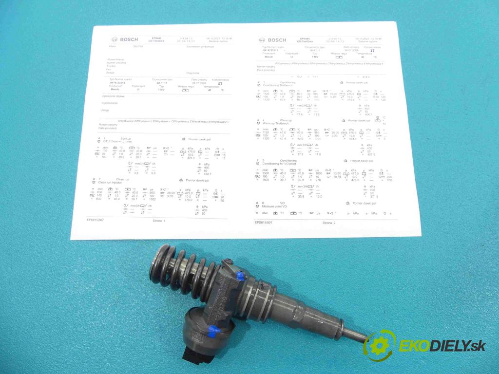 Skoda Fabia II 2007-2014 1.9 tdi 105 HP manual 77 kW 1896 cm3 5- vstrekovacie čerpadlo 0414720215 (Vstrekovač paliva)