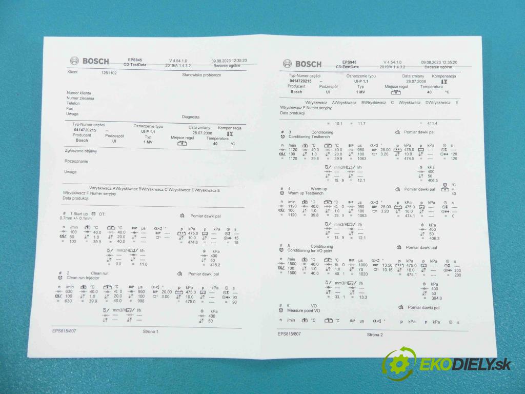 Vw Jetta V 2005-2010 1.9 tdi 105 HP manual 77 kW 1896 cm3 4- vstrekovacie čerpadlo 0414720215 (Vstrekovače)
