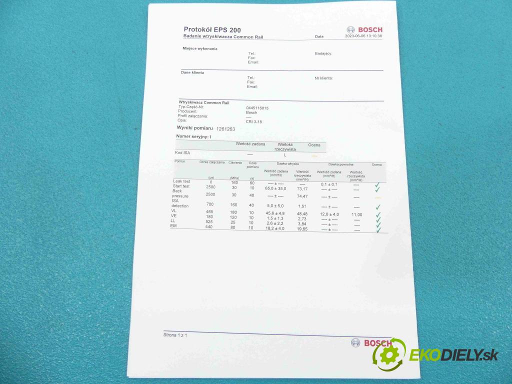 Audi Q5 2008-2016 3.0 tdi 239KM automatic 176 kW 2967 cm3 5- vstrek 0445116015 (Vstrekovače)