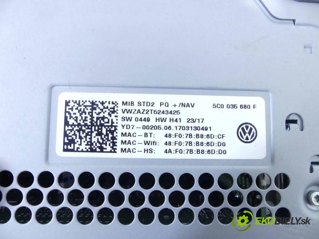 Vw Jetta VI 2010-2018 1.4 tsi 125 HP automatic 92 kW 1395 cm3 4- Radio originál 5C0035680F