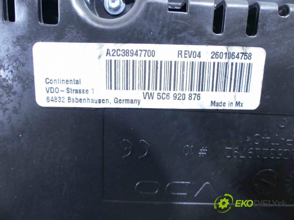 Vw Jetta VI 2010-2018 1.4 tsi 125 HP automatic 92 kW 1395 cm3 4- prístrojovka/ budíky 5C6920876 (Prístrojové dosky, displeje)
