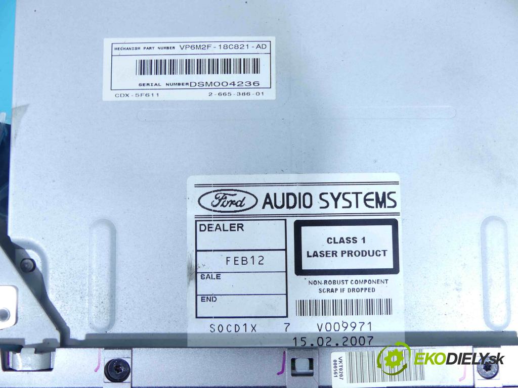 Ford S-max 2.0 tdci 131 HP manual 96 kW 1997 cm3 5- Radio originál 6M2T-18C939-AF