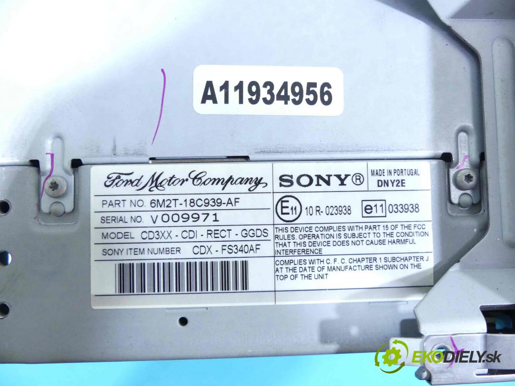 Ford S-max 2.0 tdci 131 HP manual 96 kW 1997 cm3 5- Radio originál 6M2T-18C939-AF