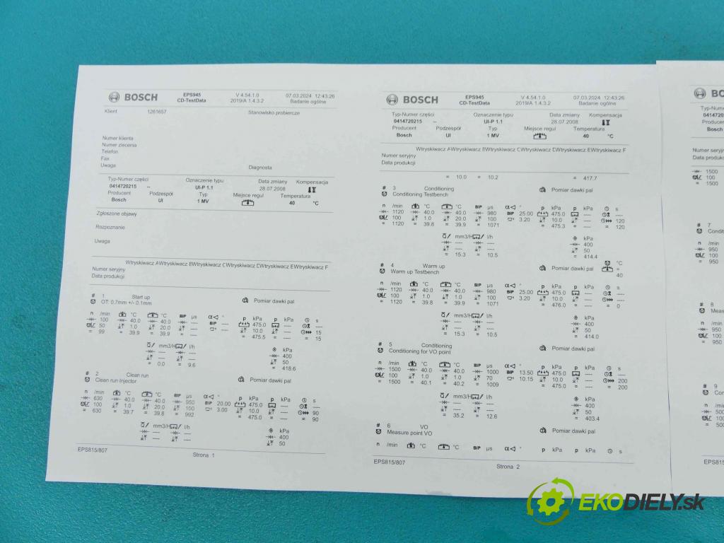Vw Golf V 2003-2009 1.9 tdi 105 HP manual 77 kW 1896 cm3 5- vstrekovacie čerpadlo 0414720215 (Vstrekovače)