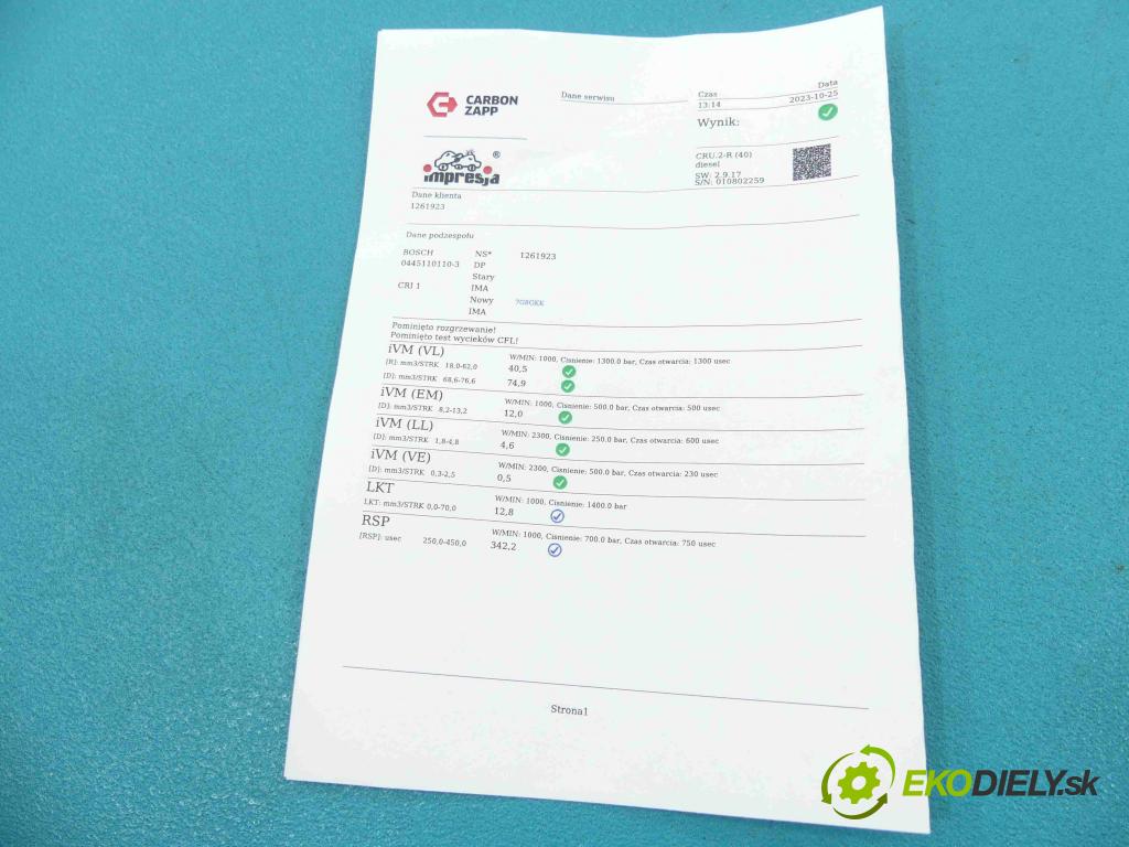 Renault Scenic II 2003-2009 1.9 dci 120 HP manual 88 kW 1870 cm3 5- vstrek 0445110110 (Vstrekovače)