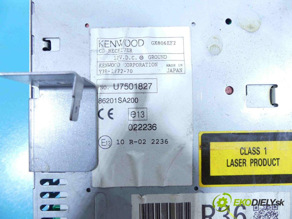 Subaru Forester II SG 2002-2008 2.0 boxer 158 HP manual 116 kW 1994 cm3 5- Radio originál 86201SA200