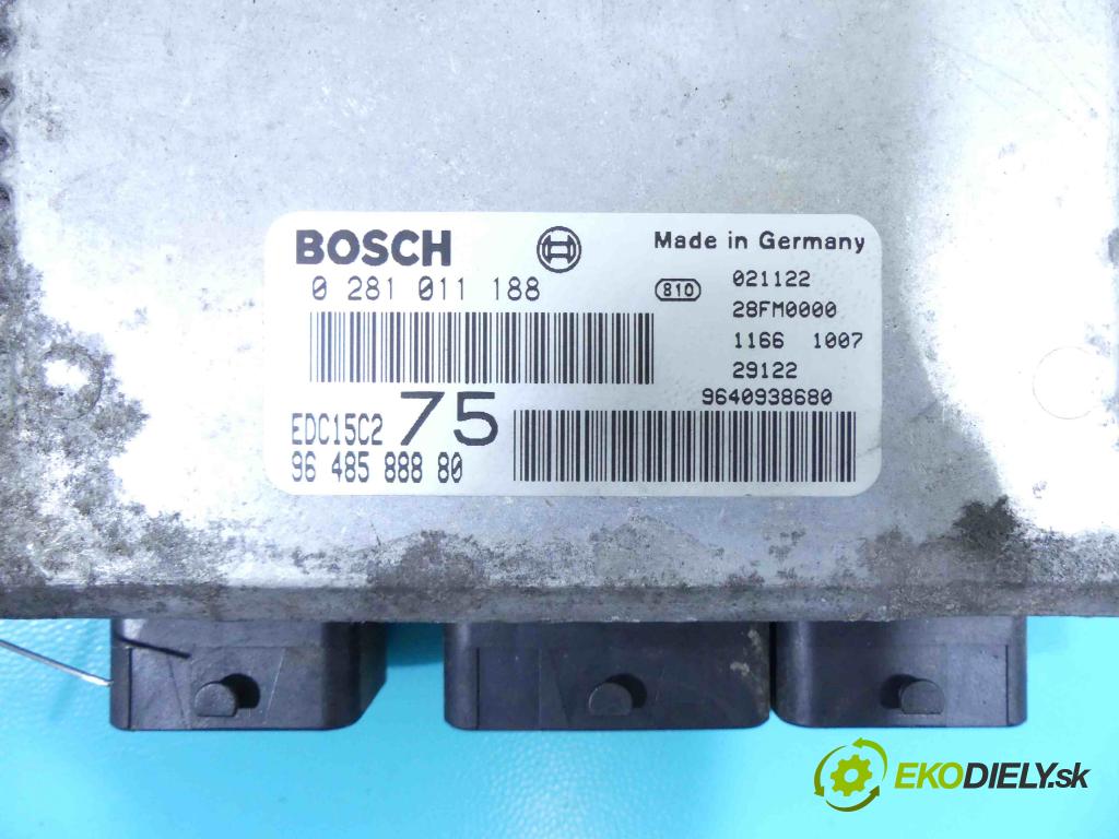 Peugeot 206 2.0 hdi 90 hp manual 66 kW 1997 cm3 3- jednotka řídící 0281011188