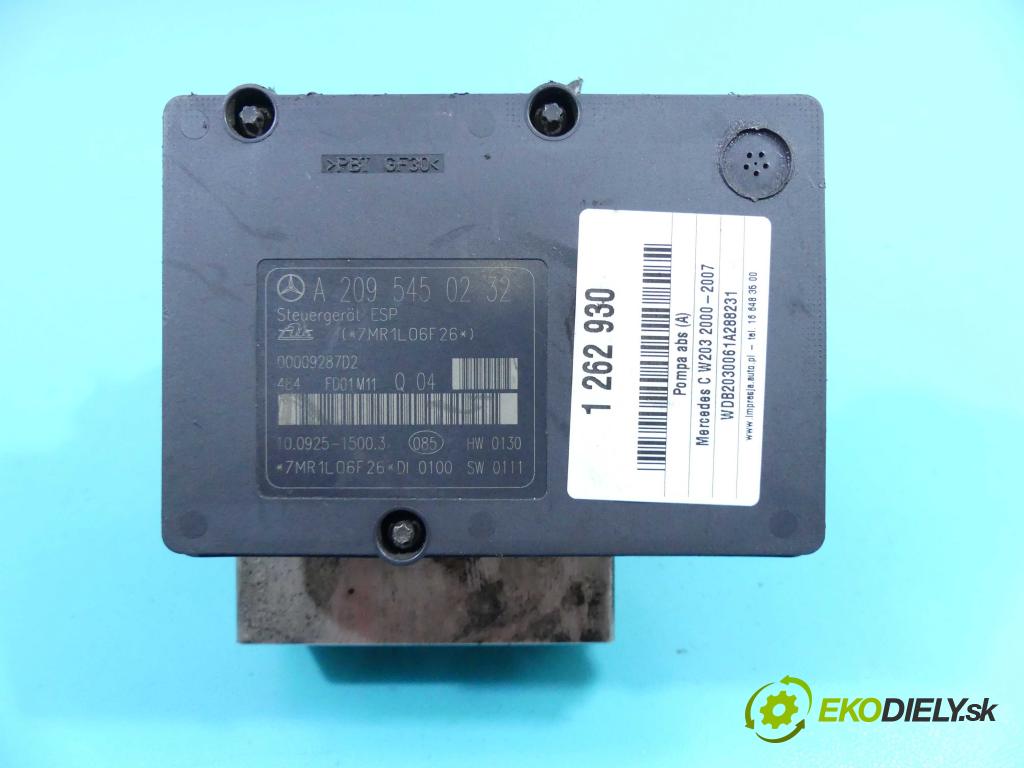 Mercedes C W203 2000-2007 2,2.0 cdi 143 HP manual 105 kW 2148 cm3 4- čerpadlo abs A0034319412Q04 (Pumpy ABS)