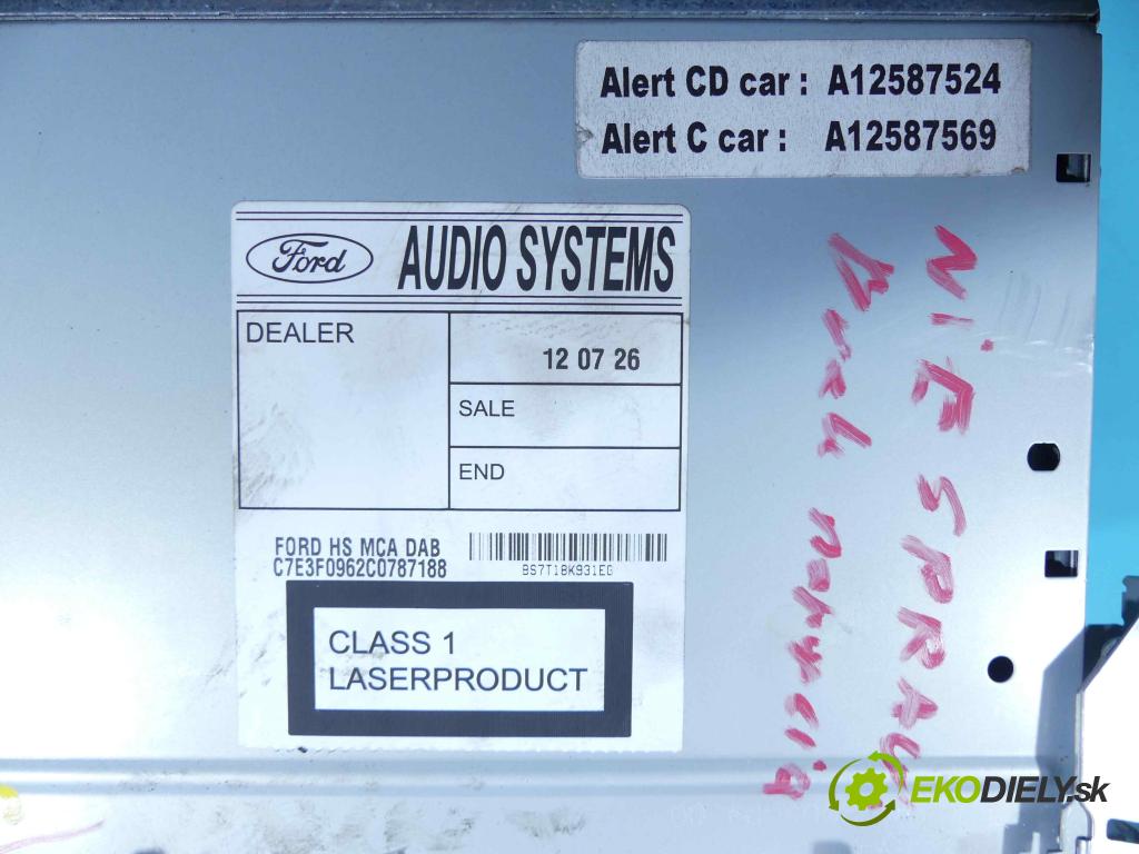 Ford Mondeo Mk4 2007-2014 1.6 ecoboost 160 HP manual 118 kW 1596 cm3 5- Radio originál BS7T-18K931-EG