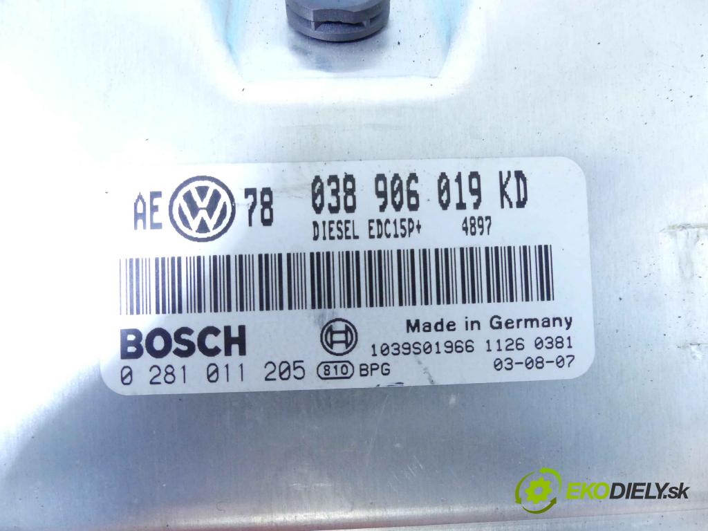 Vw Passat B5 1995-2005 1.9 tdi 131 hp automatic 96 kW 1896 cm3 5- jednotka řídící 038906019KD
