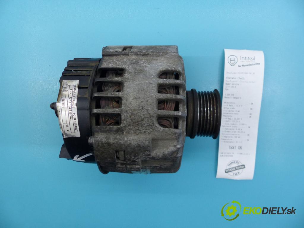 Renault Kangoo I 1998-2008 1.5 dci 82 hp manual 60 kW 1461 cm3 5- Alternator S626707R (Alternátory)