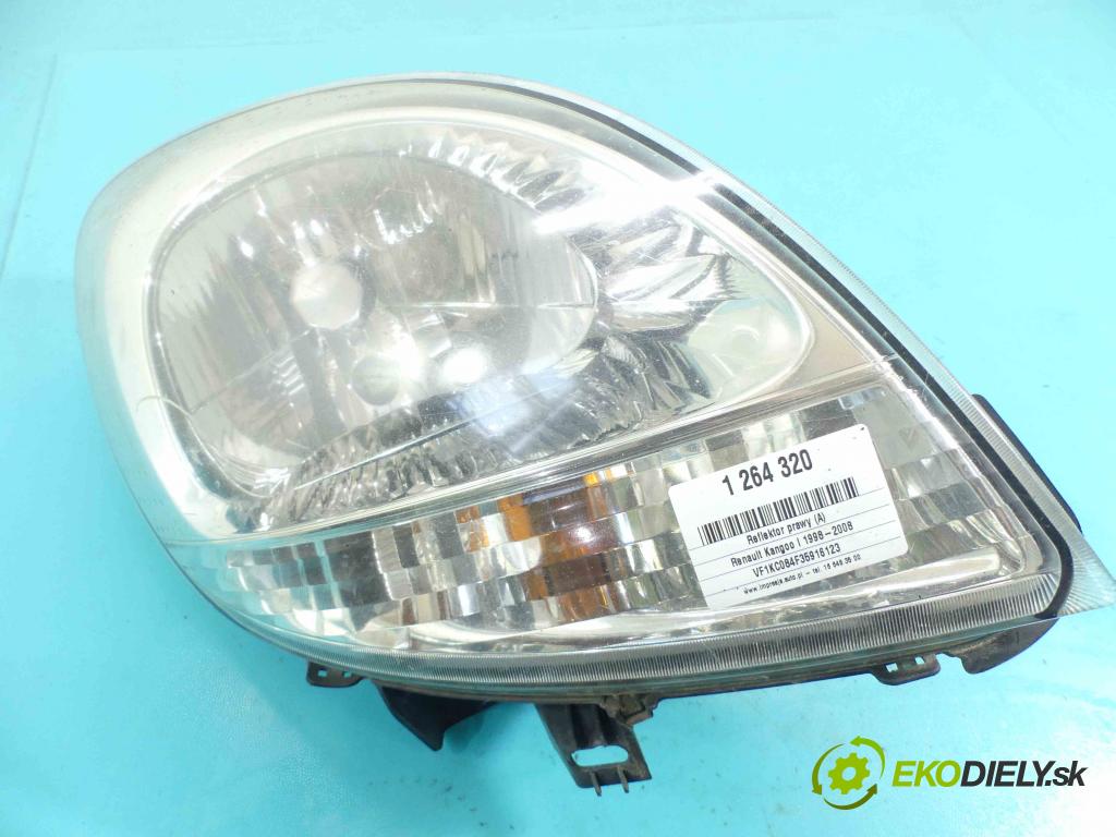 Renault Kangoo I 1998-2008 1.5 dci 82 HP manual 60 kW 1461 cm3 5- Reflektor: pravý 7701069079 (Pravé)