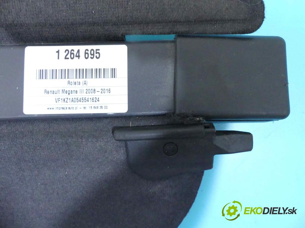 Renault Megane III 2008-2016 1.5 dci 90 HP manual 66 kW 1461 cm3 5- roleta 79922002R (Rolety kufra)