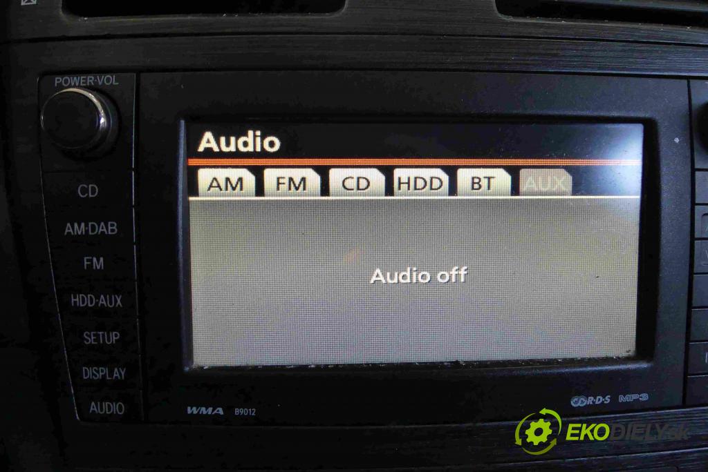 Toyota Avensis III T27 2009-2018 2.2 D-CAT 177 HP manual 130 kW 2231 cm3 4- Radio originál 86120-20A80