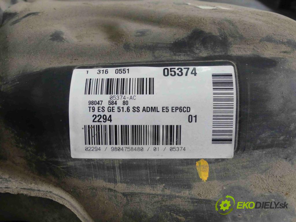 Peugeot 308 II 2013-2021 1.6 THP 125 HP manual 92 kW 1598 cm3 5- Nádrž: 9804758480