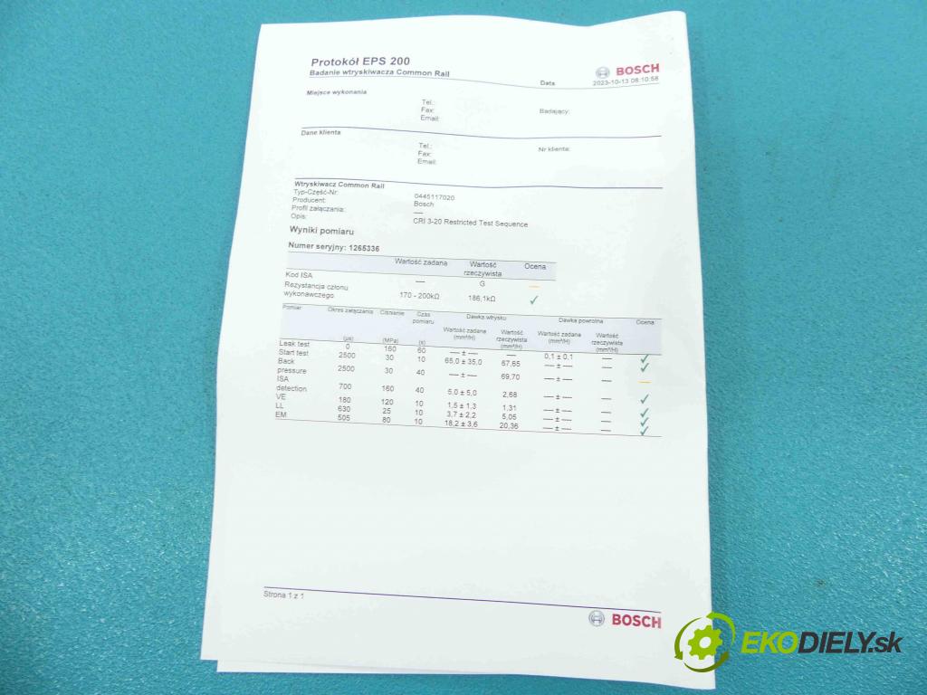 Vw Touareg I 2002-2010 3.0 V6 tdi 224hp automatic 165 kW 2967 cm3 5- vstrek 0445117020 (Vstrekovače)