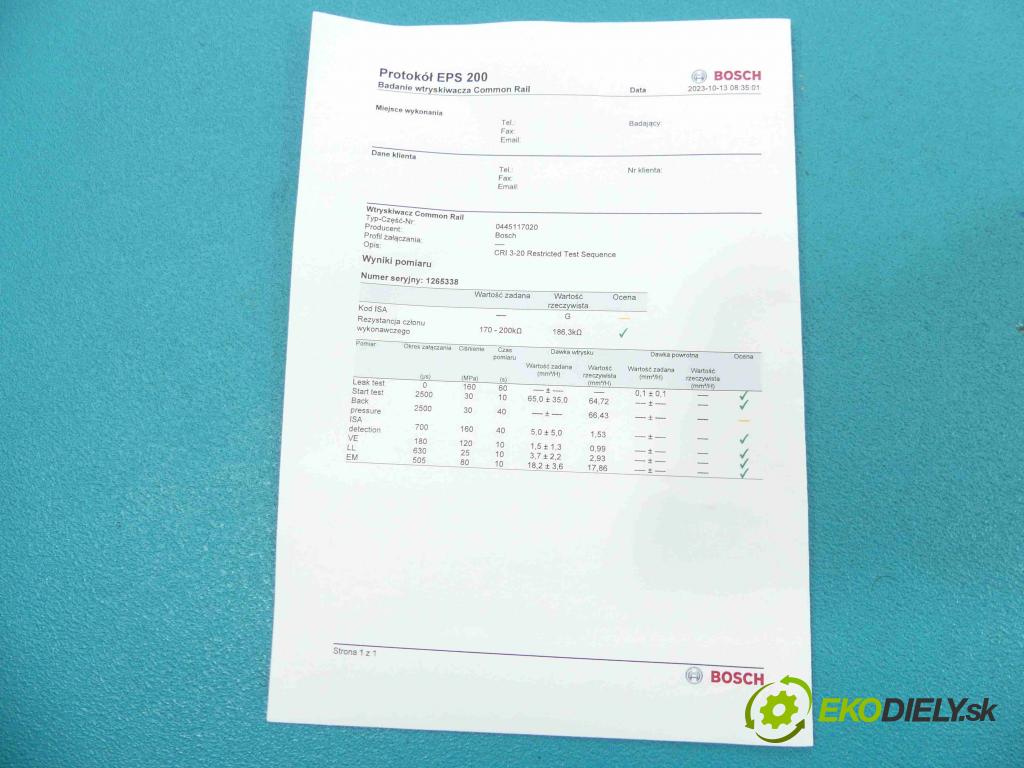 Vw Touareg I 2002-2010 3.0 V6 tdi 224hp automatic 165 kW 2967 cm3 5- vstrek 0445117020 (Vstrekovače)