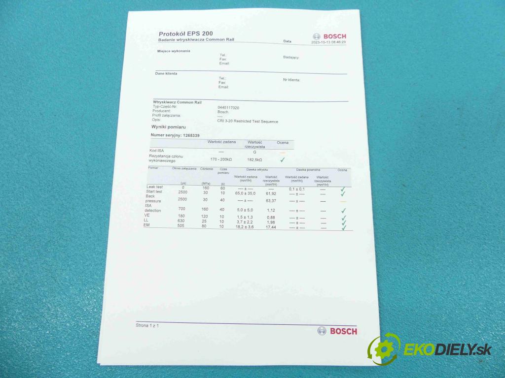 Vw Touareg I 2002-2010 3.0 V6 tdi 224hp automatic 165 kW 2967 cm3 5- vstrek 0445117020 (Vstrekovače)