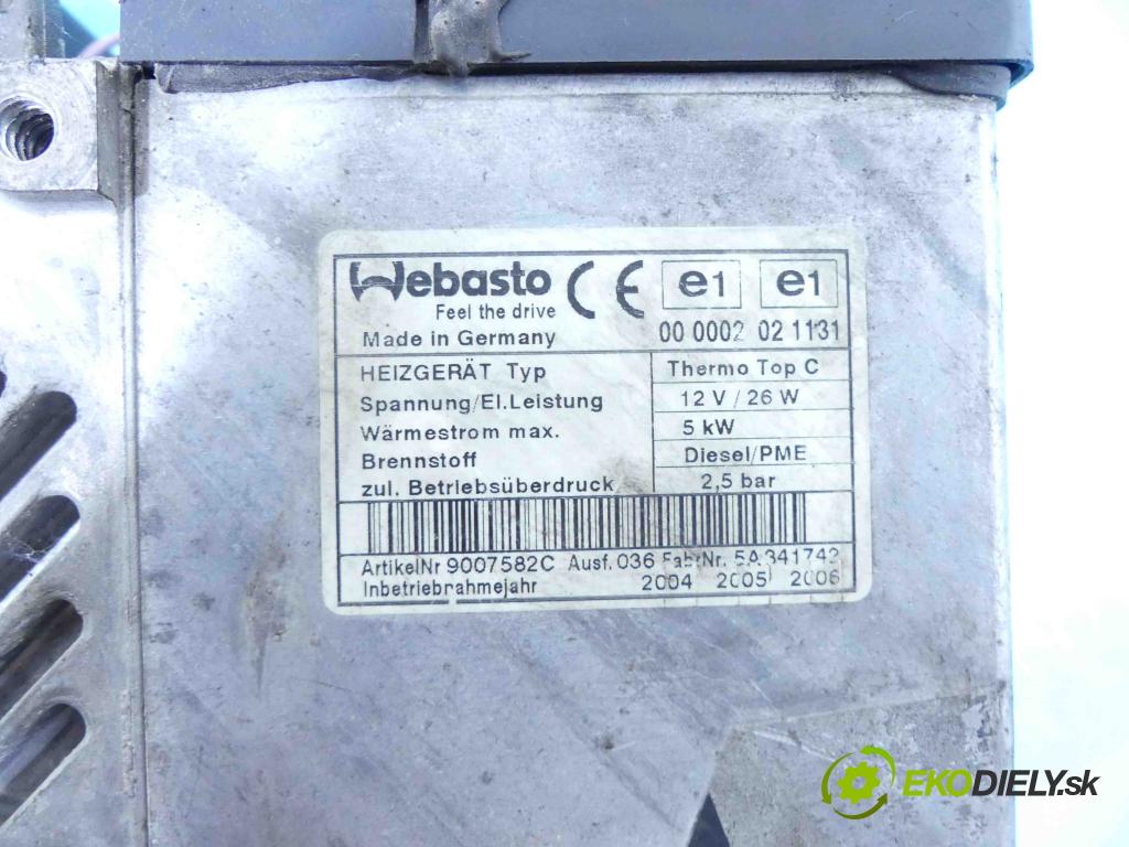 Vw Touareg I 2002-2010 3.0 V6 tdi 224 hp automatic 165 kW 2967 cm3 5- Webasto 67889B (Webasto ohřívače)