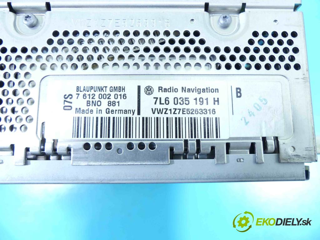 Vw Touareg I 2002-2010 3.0 V6 tdi 224hp automatic 165 kW 2967 cm3 5- Radio originál 7L6035191H