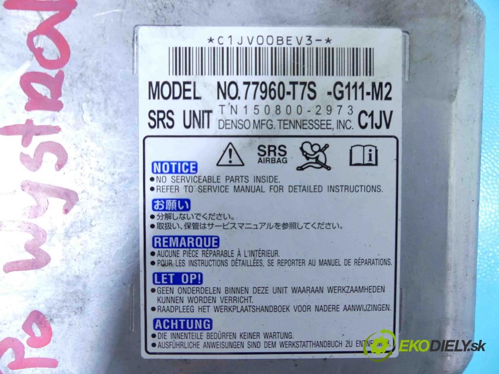 Honda HR-V II 2013-2021 1.5 16v 131 HP automatic 96 kW 1498 cm3 5- modul riadiaca jednotka 77960-T7S-G111-M2 (Ostatné)