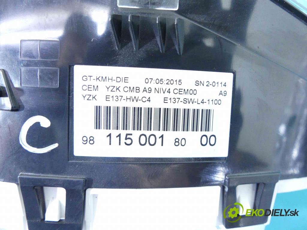 Peugeot 208 I 2012-2019 1.6 hdi 92 HP manual 68 kW 1560 cm3 3- prístrojovka/ budíky 9810204880 (Prístrojové dosky, displeje)