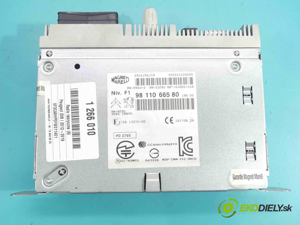 Peugeot 208 I 2012-2019 1.6 hdi 92 HP manual 68 kW 1560 cm3 3- Radio originál 9811066580