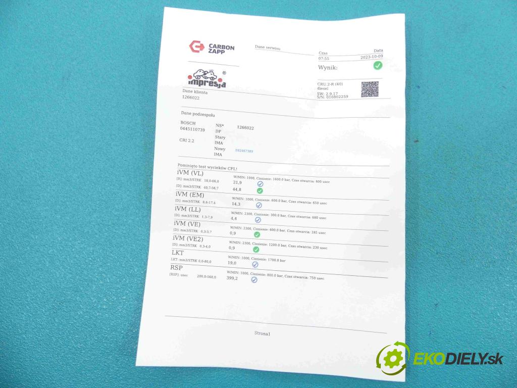 Peugeot 208 I 2012-2019 1.6 hdi 92 HP manual 68 kW 1560 cm3 3- vstrek 0445110739 (Vstrekovače)