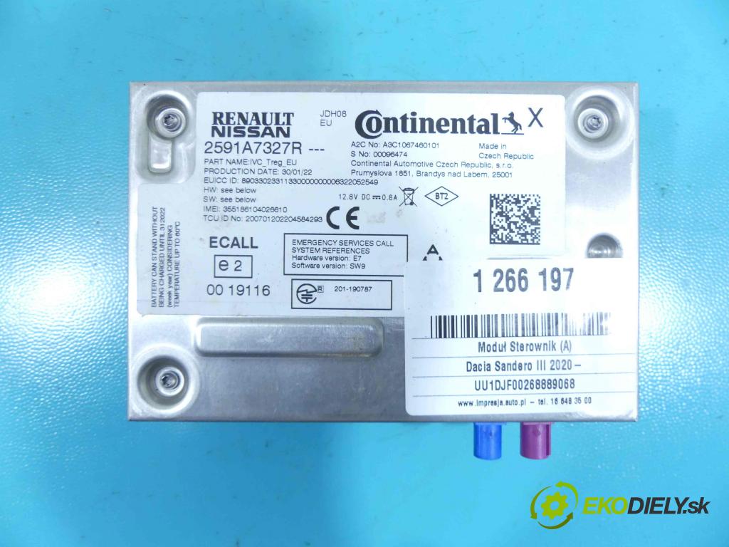 Dacia Sandero III 2020- 1.0 Tce 90 HP automatic 66 kW 999 cm3 5- modul riadiaca jednotka 2591A7327R (Ostatné)
