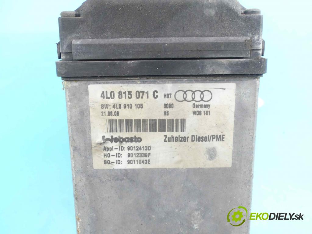 Audi Q7 2005-2015 3.0 tdi V6 232KM automatic 171 kW 2967 cm3 5- Webasto 4L0815071C (Webasto ohřívače)