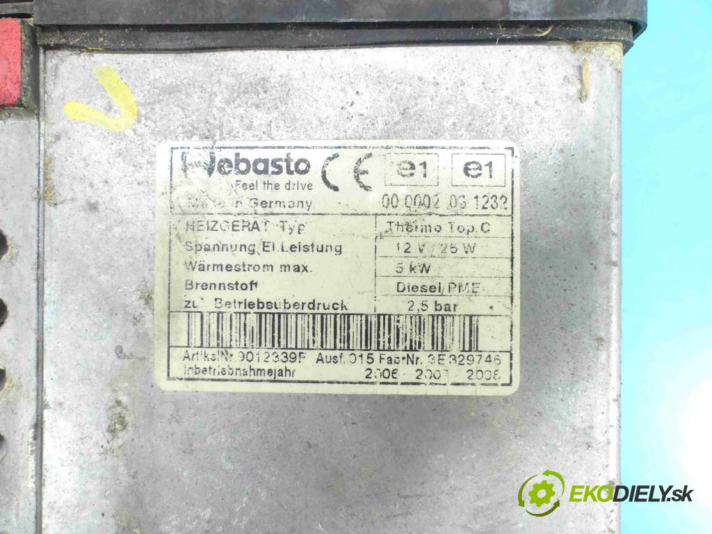 Audi Q7 2005-2015 3.0 tdi V6 232KM automatic 171 kW 2967 cm3 5- Webasto 4L0815071C (Webasto ohřívače)