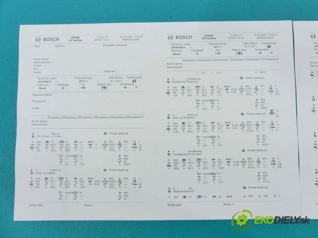 Vw Passat B5 1995-2005 1.9 tdi 131 HP manual 96 kW 1896 cm3 5- vstrekovacie čerpadlo 0414720214 (Vstrekovače)