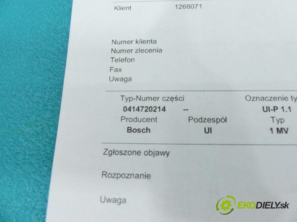 Vw Passat B5 1995-2005 1.9 tdi 131 HP manual 96 kW 1896 cm3 5- vstrekovacie čerpadlo 0414720214 (Vstrekovač paliva)