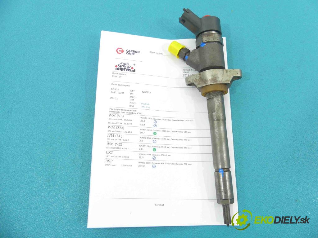 Peugeot 407 1.6 hdi 109 HP manual 80 kW 1560 cm3 4- vstrek 0445110259 (Vstrekovače)