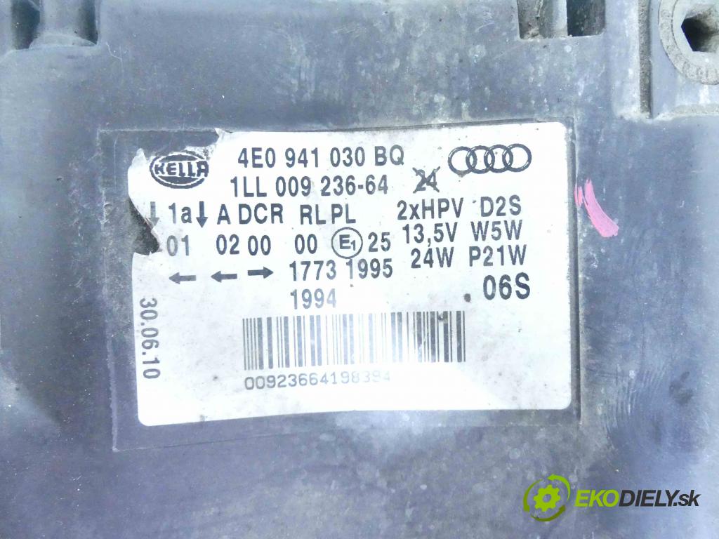Audi A8 D3 2002-2009 4.0 tdi 275 HP automatic 202 kW 3936 cm3 4- Reflektor: pravý 4E0941030BQ (Pravé)