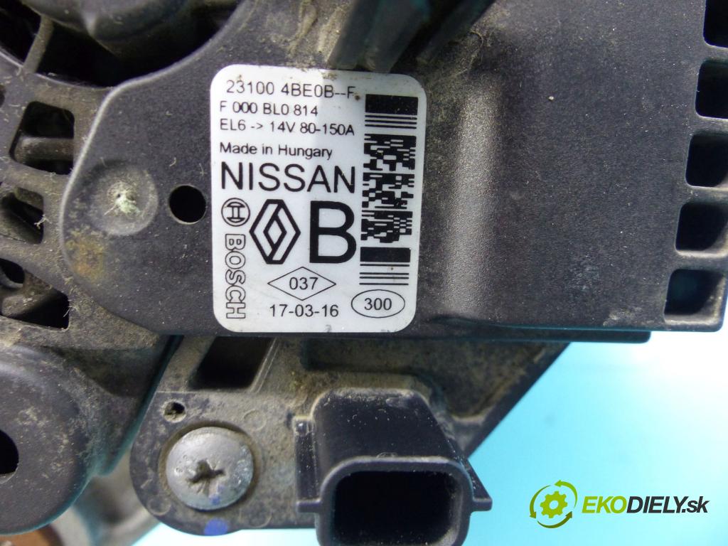 Nissan Qashqai II J11 2013-2021 1.2 T 116 HP manual 85 kW 1197 cm3 5- Alternator 231004BE0B (Alternátory)