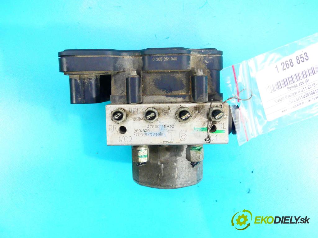 Nissan Qashqai II J11 2013-2021 1.2 T 116 HP manual 85 kW 1197 cm3 5- čerpadlo abs 0265261040 (Pumpy ABS)