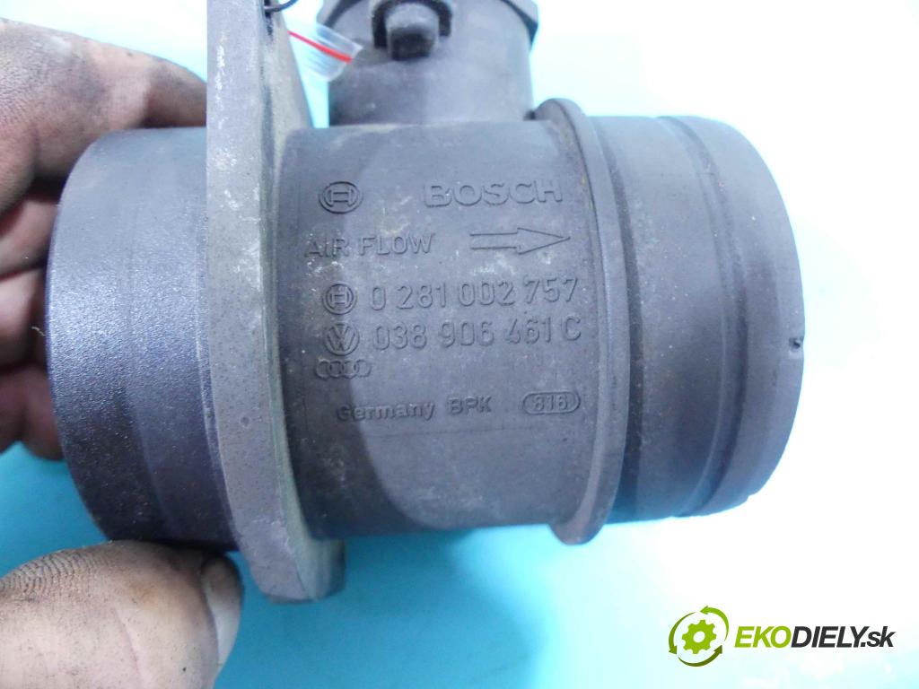 Seat Alhambra I 1996-2010 1.9 tdi 90 HP manual 66 kW 1896 cm3 5- průtokoměr: 0281002757 (Váhy vzduchu)