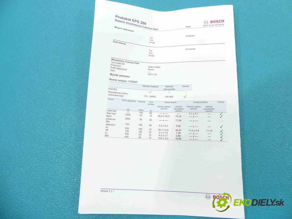 Audi Q7 2005-2015 3.0 tdi V6 232KM automatic 171 kW 2967 cm3 5- vstrek 0445115052 (Vstrekovače)