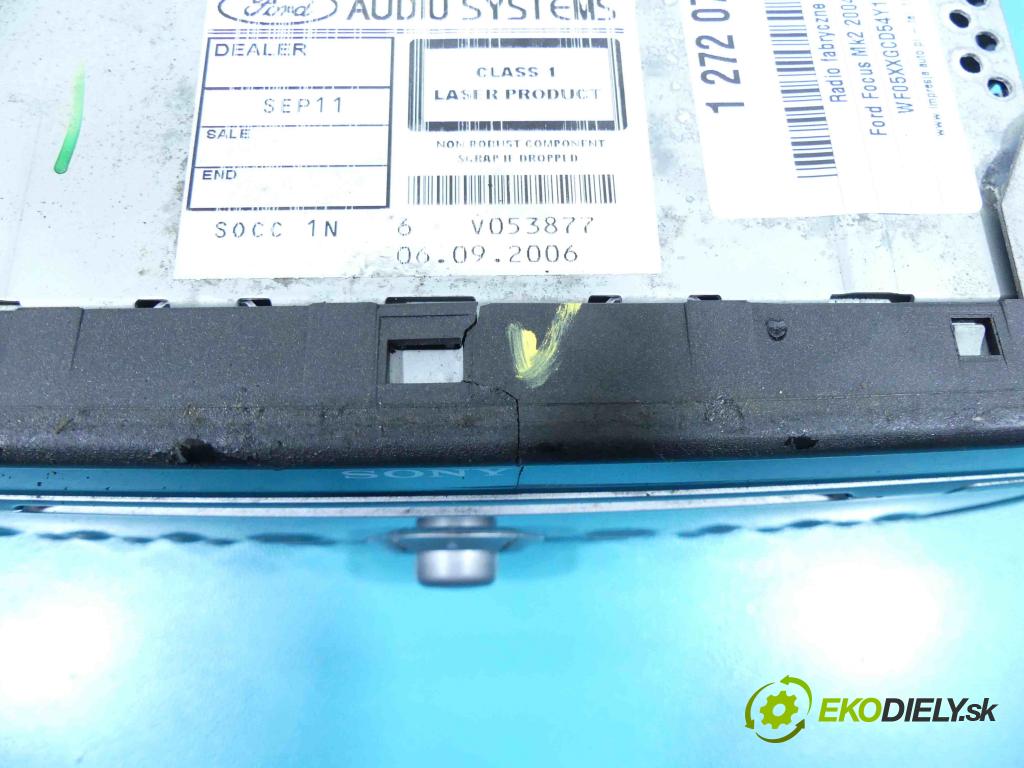 Ford Focus Mk2 2004-2011 1.6 tdci 109 HP manual 80 kW 1560 cm3 5- Radio originál VP7S7F-18C821-DA