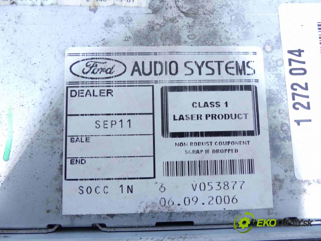 Ford Focus Mk2 2004-2011 1.6 tdci 109 HP manual 80 kW 1560 cm3 5- Radio originál VP7S7F-18C821-DA